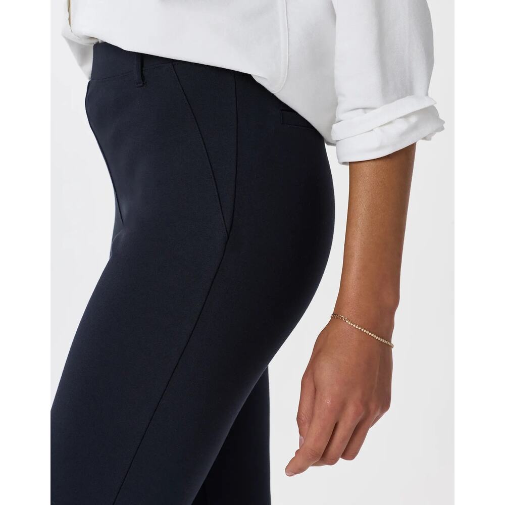 Quince Women’s Large Pants Ponte Straight Leg Ultra Stretch Pull On Navy Blue - Picture 15 of 15